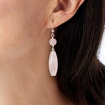 Jay King Sterling Silver Rose Quartz Drop Earrings