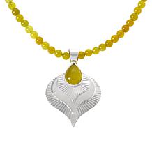 Jay King Sterling Silver Serpentine Pendant with Necklace