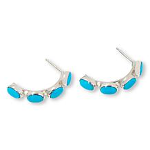 Jay King Sterling Silver Sleeping Beauty Turquoise Half-Hoop Earrings