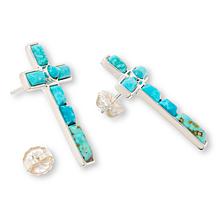 Jay King Sterling Silver Sonoran Blue Turquoise Cross Earrings