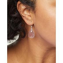 Jay King Sterling Silver Strawberry Quartz Pear Drop Earrings