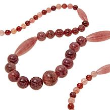 Jay King Sterling Silver Strawberry Quartzite Bead 36" Necklace