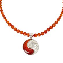 Jay King Sterling Silver Tangerine Chalcedony Pendant with Necklace