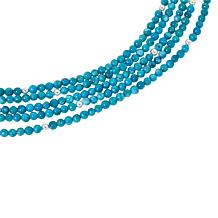 Jay King Sterling Silver Turquoise Composite Bead 5-Row Necklace