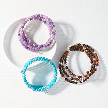 Jay King Sterling Silver Turquoise Composite Bead Coil Wrap Bracelet