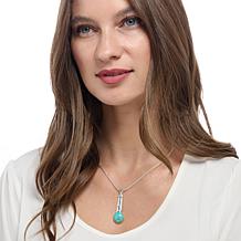 Jay King Sterling Silver Tyrone Turquoise Pendant with Chain Necklace