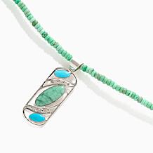 Jay King Sterling Variscite & Royal Blue Turquoise Necklace w/ Pendant