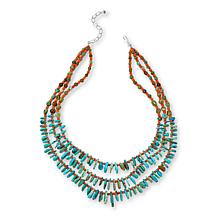 Jay King Turquoise and Orange Coral 18" Necklace