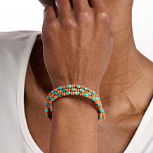 Jay King Turquoise and Orange Coral Coil Bracelet