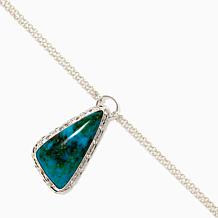 Jay King Turquoise Ceremonial SS Pendant w/ 2 Strand Silver Chain N...