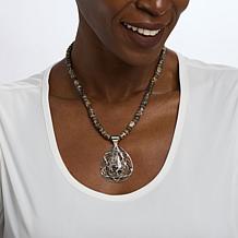 Jay King Turritella Stone Beaded Necklace with Pendant