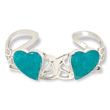 Jay King Two Hearts Amazonite Sterling Silver Cuff Bracelet