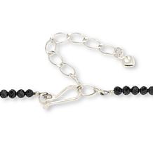 Jay King White Mabé Pearl Pendant with Black Spinel Bead Necklace