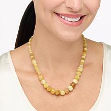 Jay King Yellow Opal Bead Graduated 18" Necklace
