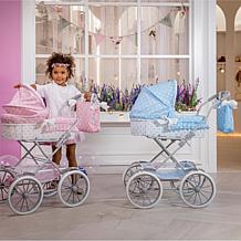 JC Toys Berenguer Boutique Deluxe Royal Baby Doll Pram in Blue
