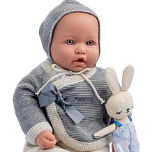 JC Toys La Baby Original 17" Soft Weighted Body Gray Set - Blue Eyes