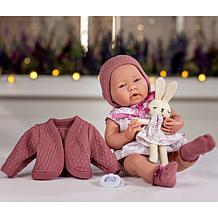 JC Toys La Newborn ROYAL Collection 15in Real Girl Baby Doll -Pink Set