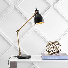 JONATHAN Y Black Brass Gold Barnes 24" LED Metal Task Lamp