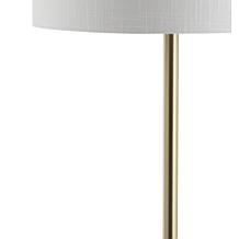 JONATHAN Y Black Brass Luce 59" Metal Wood LED Floor Lamp with Table