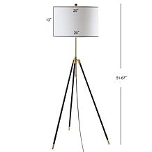 JONATHAN Y Black Brass Lucius 67" Adjustable Metal LED Floor Lamp