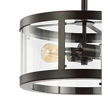 Jonathan Y Black Herndon 2-Light 15 in. Iron/Glass LED Flush Mount