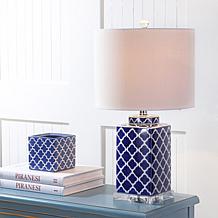 JONATHAN Y Blue and White Clarke 23" Chinoiserie LED Table Lamp