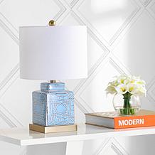 JONATHAN Y Blue White Catherine 22" Ginger Jar Ceramic LED Table Lamp