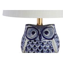 JONATHAN Y Blue White Justina 16" Ceramic Mini LED Table Lamp