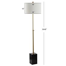 JONATHAN Y Brass and Black Lafayette 65" Adjustable Height Floor Lamp