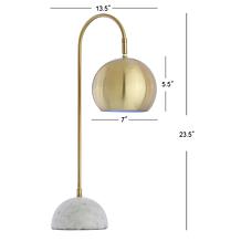 JONATHAN Y Brass Gold & White Stephen 23.5" Metal & Marble Table Lamp