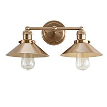 JONATHAN Y Brass Gold August 17.5" 2-light Metal Vanity Light
