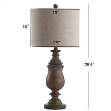 JONATHAN Y Brown Faux Wood Abeline 28.5" Resin LED Table Lamp