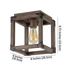 Jonathan Y Brown Magnolia 8" Iron Rustic Farmhouse LED Flush Mount