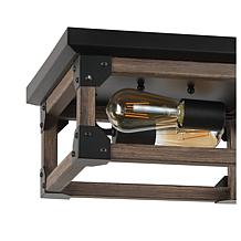 Jonathan Y Brown/Black Cheshire 13" 2Light Iron Rustic LED Flush Mount