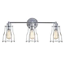 JONATHAN Y Chrome Evelyn 24" 3-light Metal Vanity Light