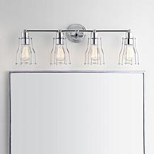 JONATHAN Y Chrome Evelyn 29.5" 4-light Metal Vanity Light