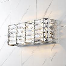 Jonathan Y Chrome Evelyn Crystal Glam Modern LED Vanity Light 6x17.5x5