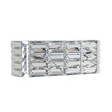 Jonathan Y Chrome Evelyn Crystal Glam Modern LED Vanity Light 6x17.5x5