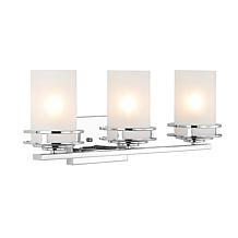 Jonathan Y Chrome Fairfax Metal/Glass Glam Vanity Light 8.5x23x7