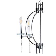 JONATHAN Y Chrome Laura 23" Crystal Metal LED Pendant