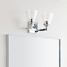 JONATHAN Y Chrome Marion 12.75" 2-light Hurricane Vanity Light