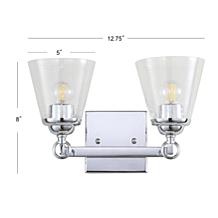 JONATHAN Y Chrome Marion 12.75" 2-light Hurricane Vanity Light