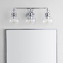 JONATHAN Y Chrome Shirley 24" 3-light Metal Bubbled Glass Vanity Light