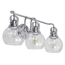 JONATHAN Y Chrome Shirley 24" 3-light Metal Bubbled Glass Vanity Light