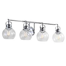 JONATHAN Y Chrome Shirley 34" 4-light Metal Bubbled Glass Vanity Light