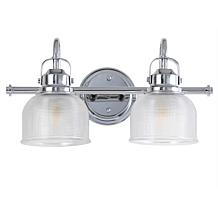JONATHAN Y Chrome Virginia 17.25" 2-light Metal Glass LED Vanity Light