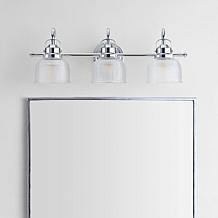 JONATHAN Y Chrome Virginia 25.25" 3-light Metal Glass LED Vanity Light