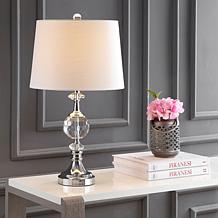 JONATHAN Y Clear & Chrome Channing 25.5" Crystal & Metal Table Lamp
