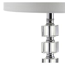 JONATHAN Y Clear Barnard 22" Crystal Metal LED Set of 2 Table Lamp