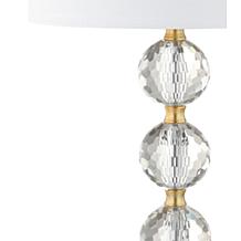 JONATHAN Y Clear Brass Ashley 25.25" Crystal LED Table Lamp